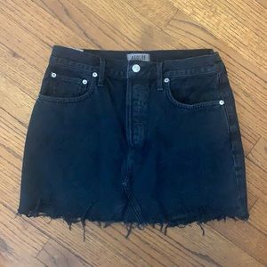 Agolpe Black Jean Skirt